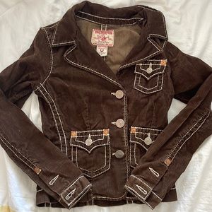 True Religion Very Rare Brown Cord S Blazer